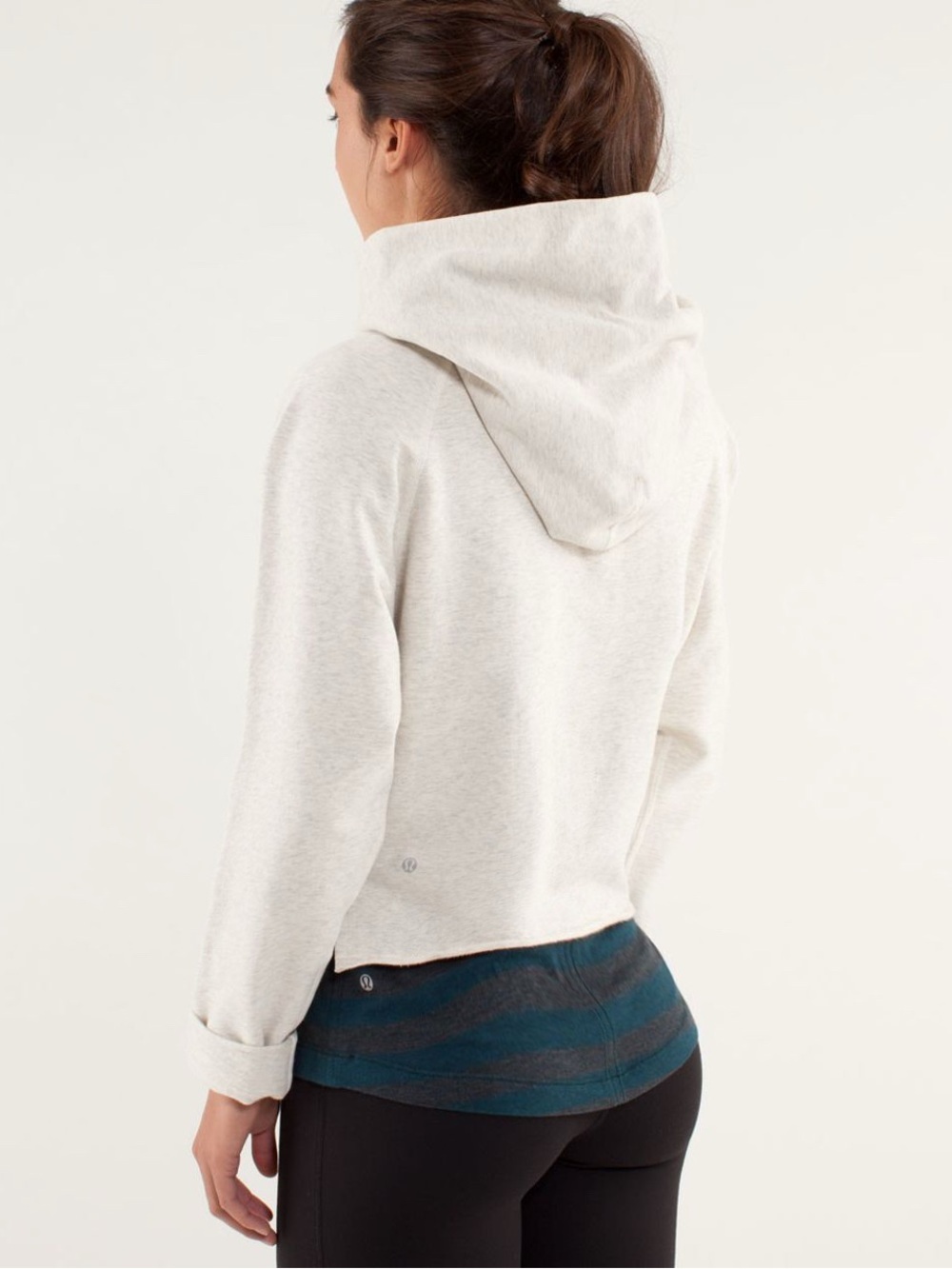 Lululemon Please Me Pullover in Polar Cream Light Gray Cropped Hooded Pullover